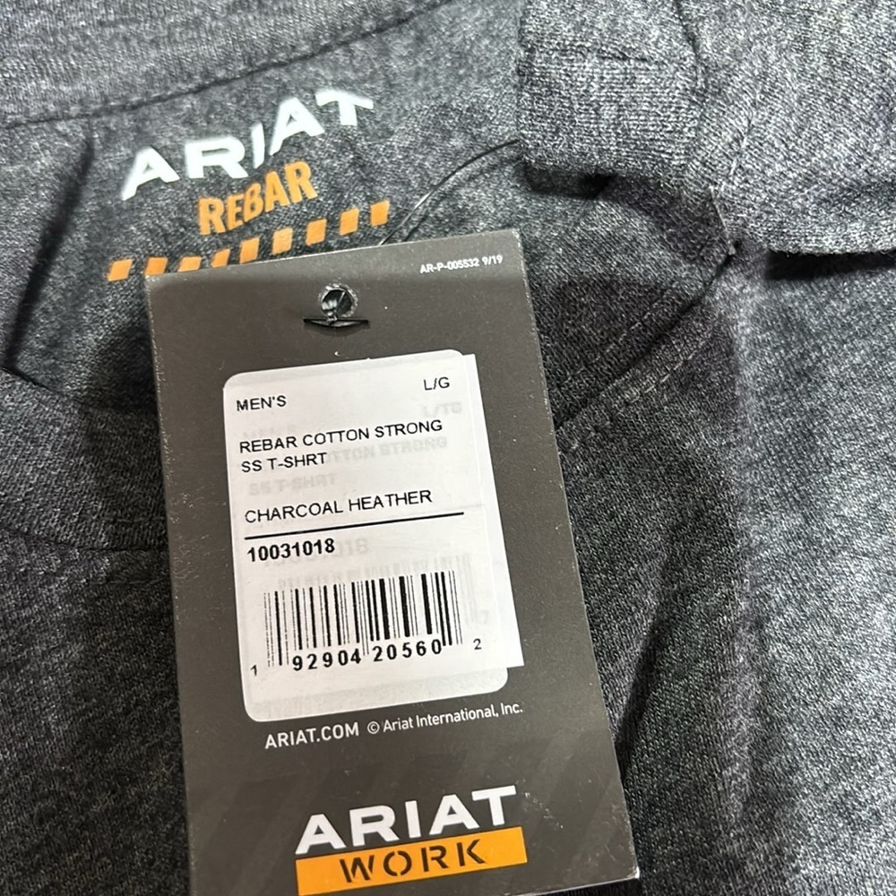 Ariat Rebar Cotton Strong,pre-shrunk,hidden pen pocket,extended hemline,crewneck - Picture 6 of 8